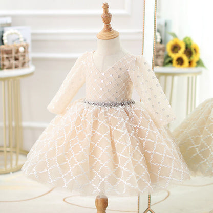 Vestido de Fiesta Infantil de Tul y Brillo