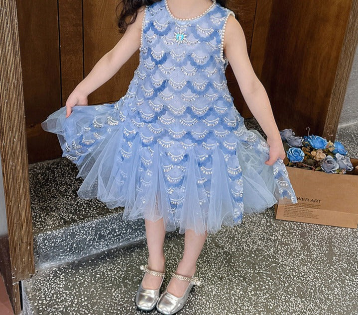 Vestido infantil sirena brillante