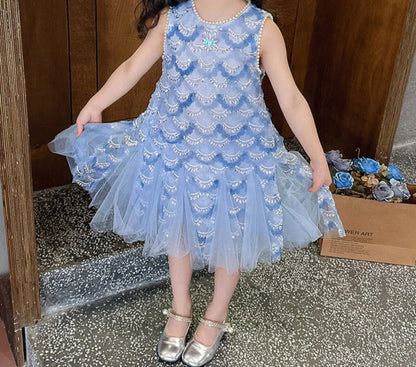 Vestido infantil sirena brillante
