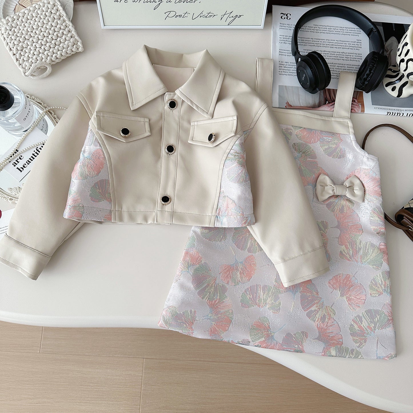 Conjunto Infantil Chaqueta + Vestido Lazo