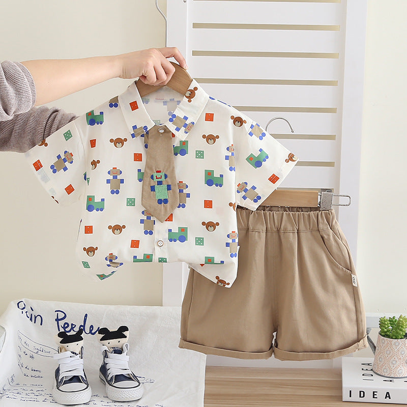 Conjunto de pajarita de osito de peluche para niño