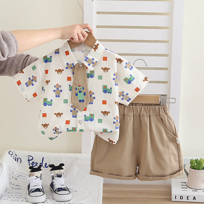 Conjunto de pajarita de osito de peluche para niño