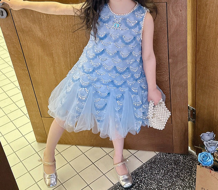 Vestido infantil sirena brillante