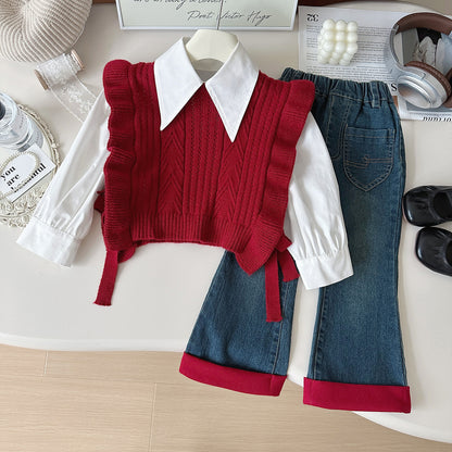 Conjunto Infantil Mujer Chaleco 3 Piezas