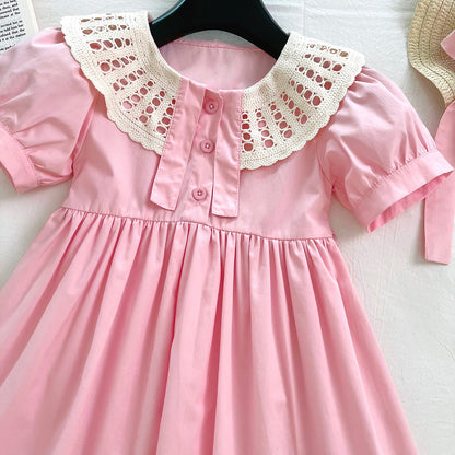 Vestido infantil de princesa rosa