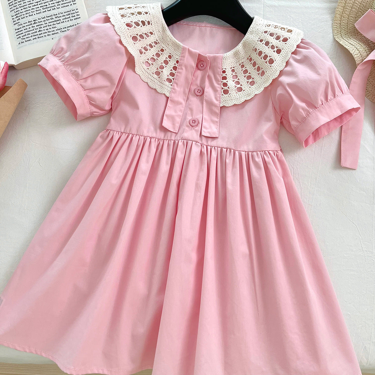 Vestido infantil de princesa rosa
