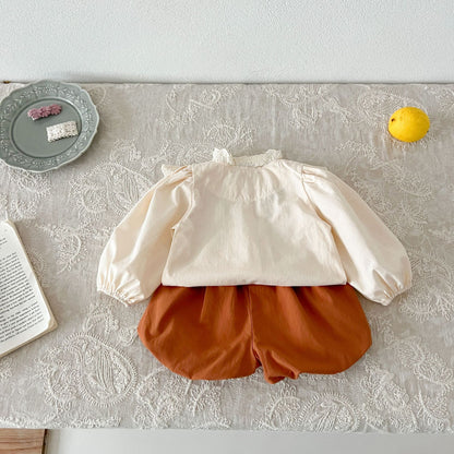 Conjunto de Niña Con Flores Bordadas