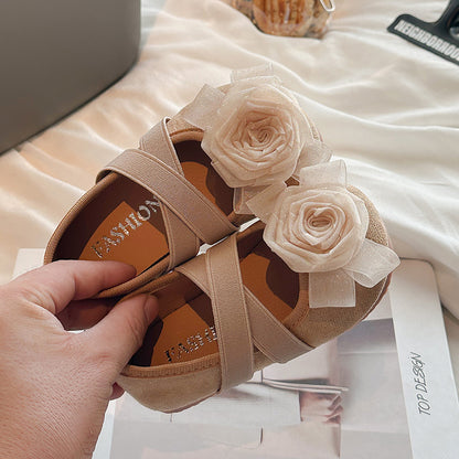 Zapato Infantil Mujer Flor Trenzada