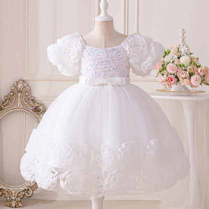 Vestido infantil floral brillante