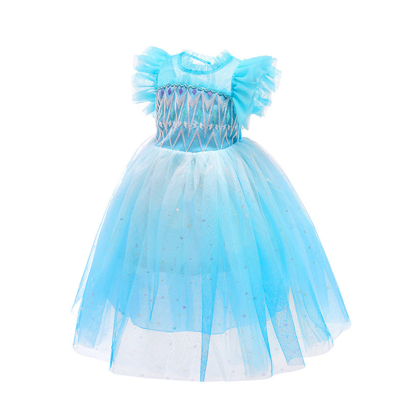 Vestido de Fiesta Infantil de Tul Azul