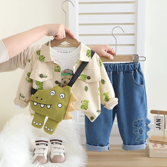 Conjunto infantil de dinosaurios de 3 piezas