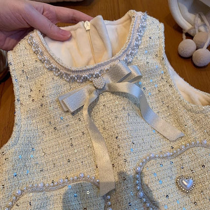 Vestido Infantil de Tweed Brillante