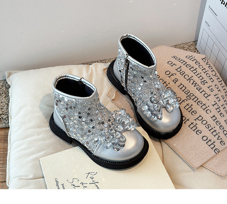 Bota Infantil Cordón Brillante