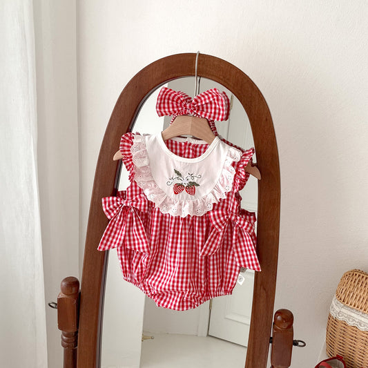 Body Infantil Cuadros Fresas