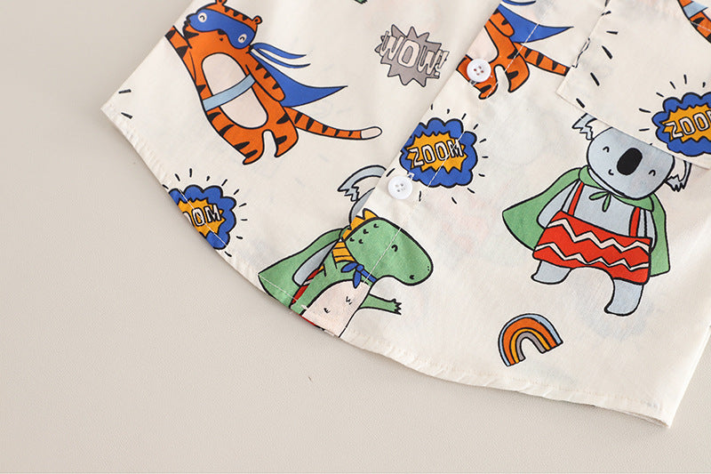 Conjunto de niño con camisa con estampado animal