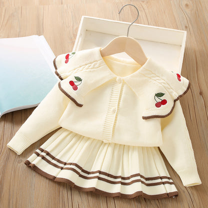 Conjunto Niña Cuello Punto Cerezas