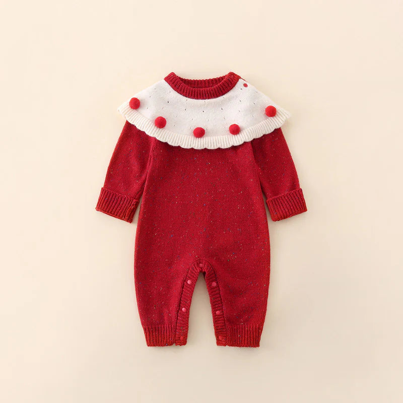 Mono de Punto con Pompones para Niña
