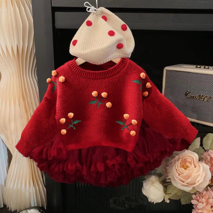 Blusa infantil floral de invierno