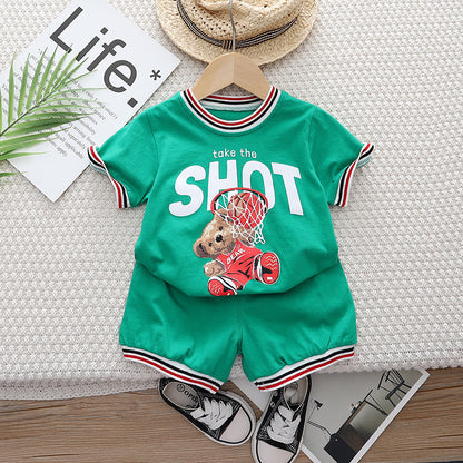 Conjunto de baloncesto de osito de peluche para niño