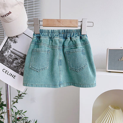 Conjunto Infantil de 3 Piezas en Denim y Rayas