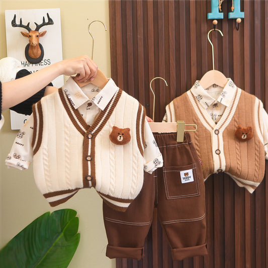 Conjunto 3 piezas de osito de peluche para niño
