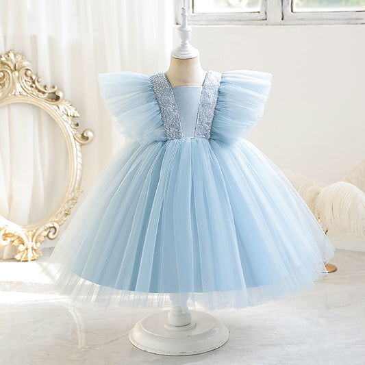 Vestido de Fiesta Infantil de Encaje Brillante