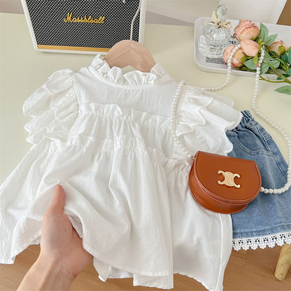 Conjunto Infantil Blusa + Bermudas Jeans