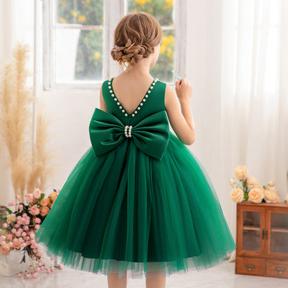 Vestido de fiesta infantil con abalorios