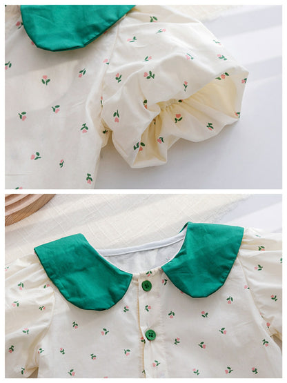 Conjunto Infantil Niña Flores Verano