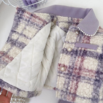 Conjunto de invierno para niña con perlas