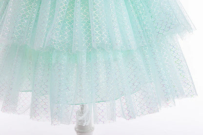 Vestido Infantil de Princesa Sirena Brillante