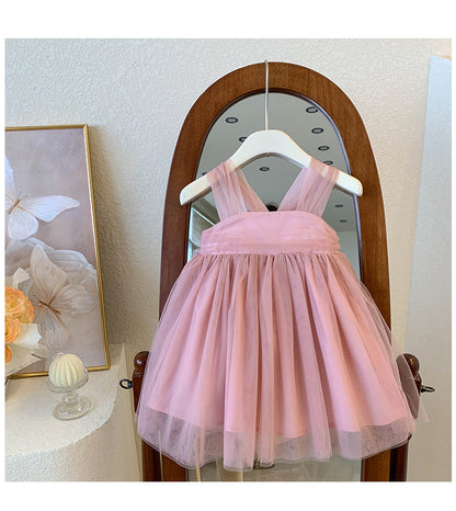 Vestido Infantil con Lazo de Tul