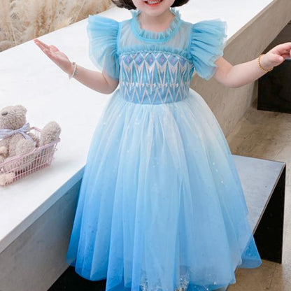 Vestido de Fiesta Infantil de Tul Azul