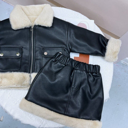 Conjunto infantil de piel peluda