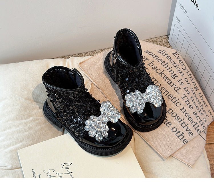 Bota Infantil Cordón Brillante