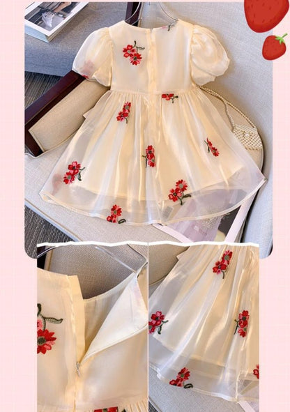 Vestido Infantil Encaje Flores