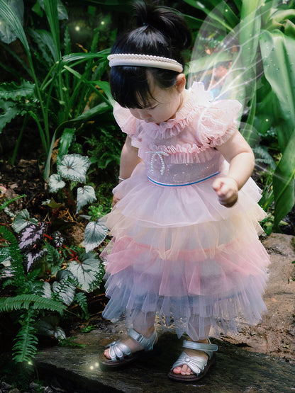 Vestido de Fiesta Infantil Tul Colores Lazo