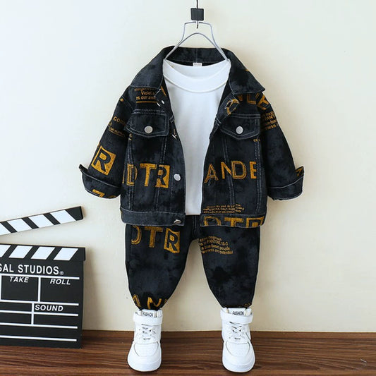 Conjunto de letras de jeans para niño