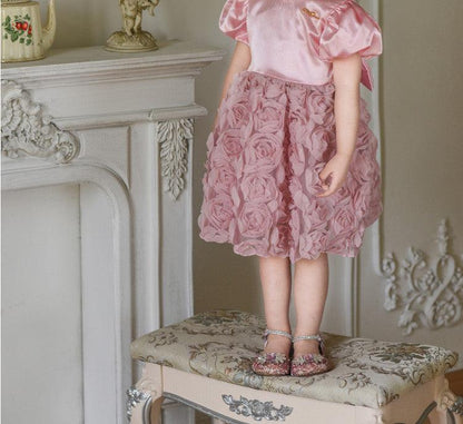 Vestido Infantil Flores Rosa