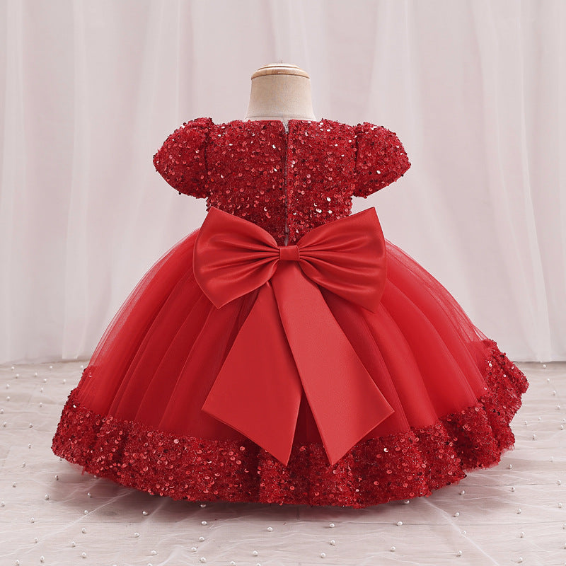 Vestido Infantil Flores Brillantes
