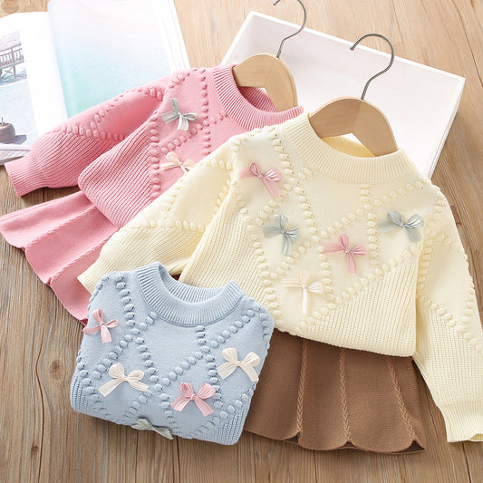 Conjunto de Niña con Lazos y Pliegues