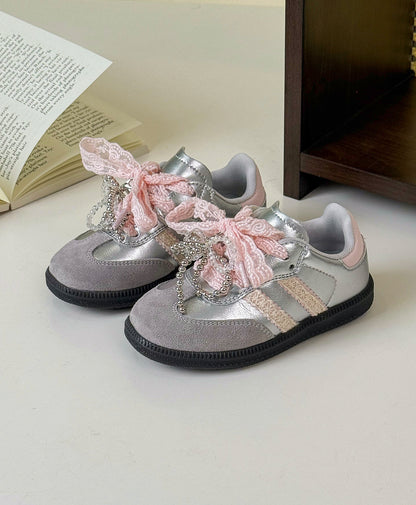 Zapatillas Infantiles Plata Brillante