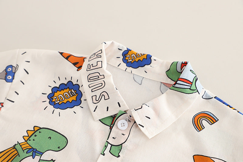 Conjunto de niño con camisa con estampado animal
