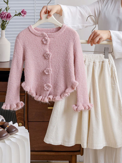 Conjunto de Niña con Flores y Pantalón