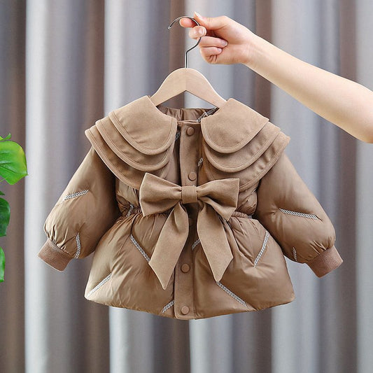 Abrigo con lazo de invierno para niña