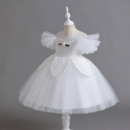 Vestido de fiesta infantil hinchado y de flores
