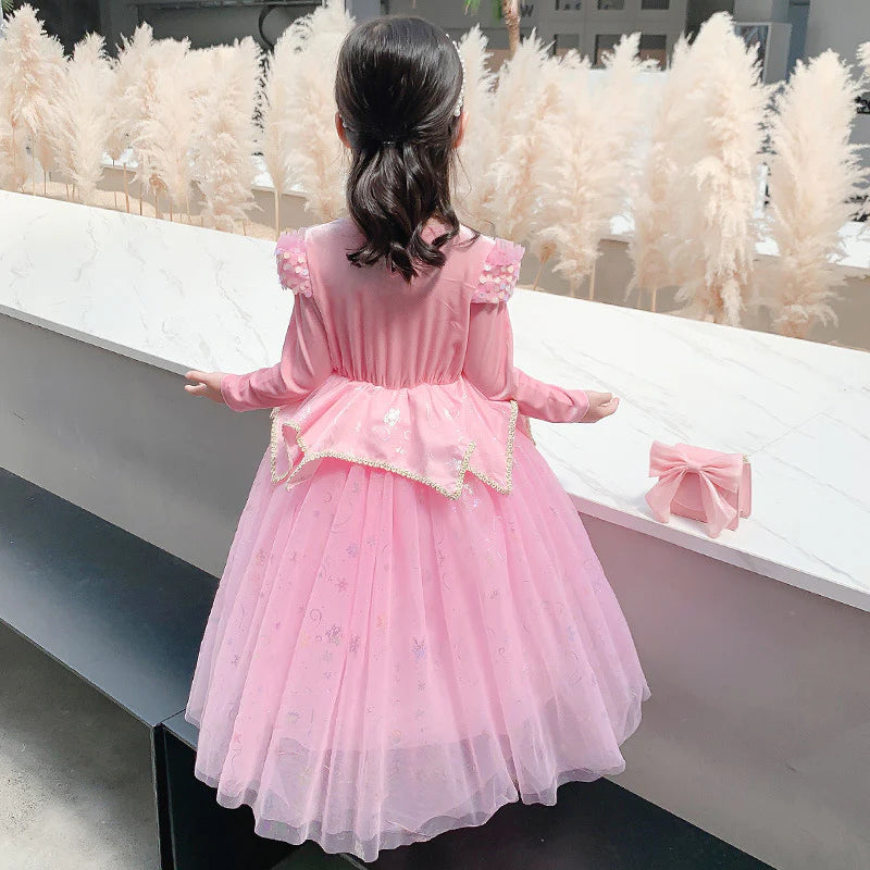 Vestido de Fiesta de Princesa Rosa Brillante
