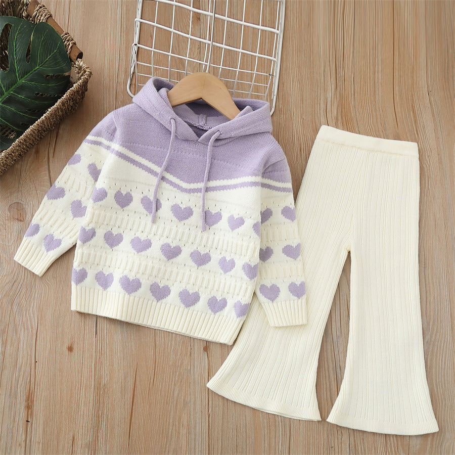 Conjunto de punto infantil Corazones