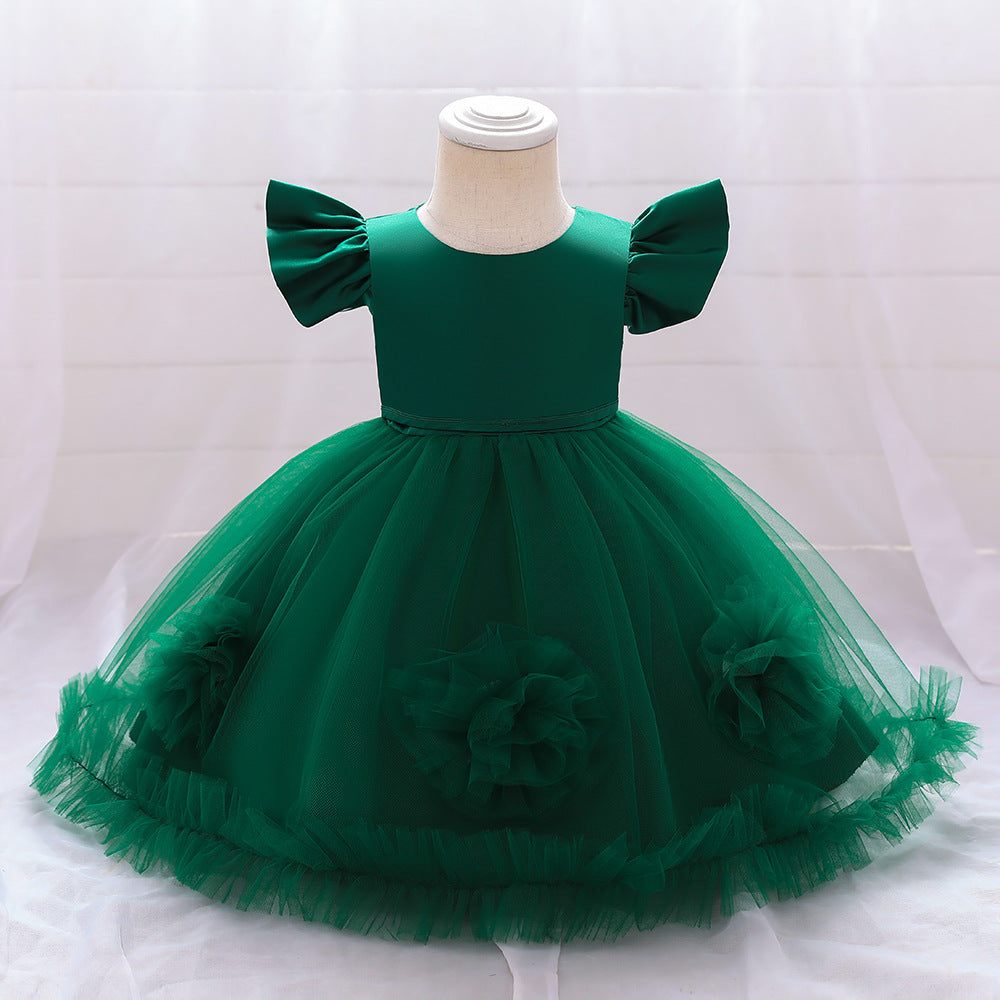 Vestido de Fiesta Infantil Tul Flores