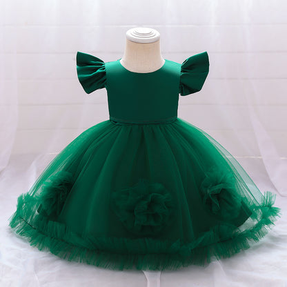 Vestido de Fiesta Infantil Tul Flores